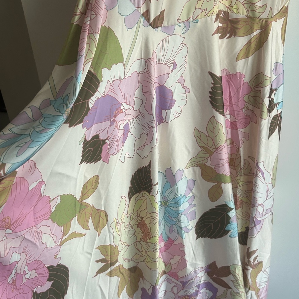NWT Premier Armour Women’s Size 10 multicolored Ivory Hi-low Dress - Picture 6 of 10
